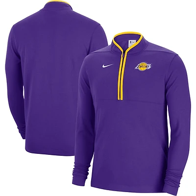 Haut à demi-glissière Nike Los Angeles Lakers Authentic Team Performance violet pour homme