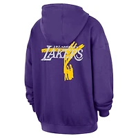 Men's Nike Purple Los Angeles Lakers Courtside Club Premium Hoodie