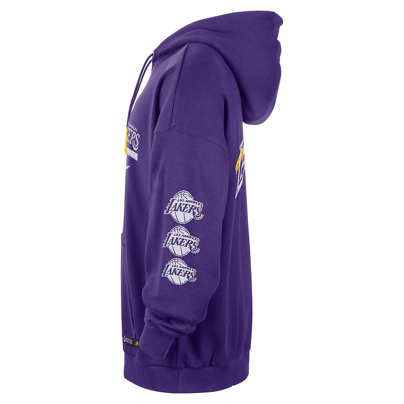 Men's Nike Purple Los Angeles Lakers Courtside Club Premium Hoodie
