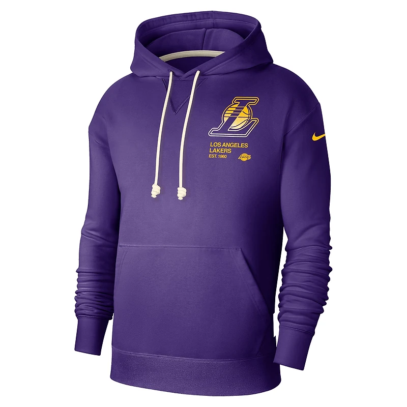 Sweat à capuche Nike violet Los Angeles Lakers Courtside Standard Issue Performance pour homme