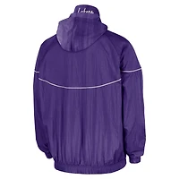 Men's Nike  Purple Los Angeles Lakers Courtside Windrunner Woven Half-Zip Hooded Jacket