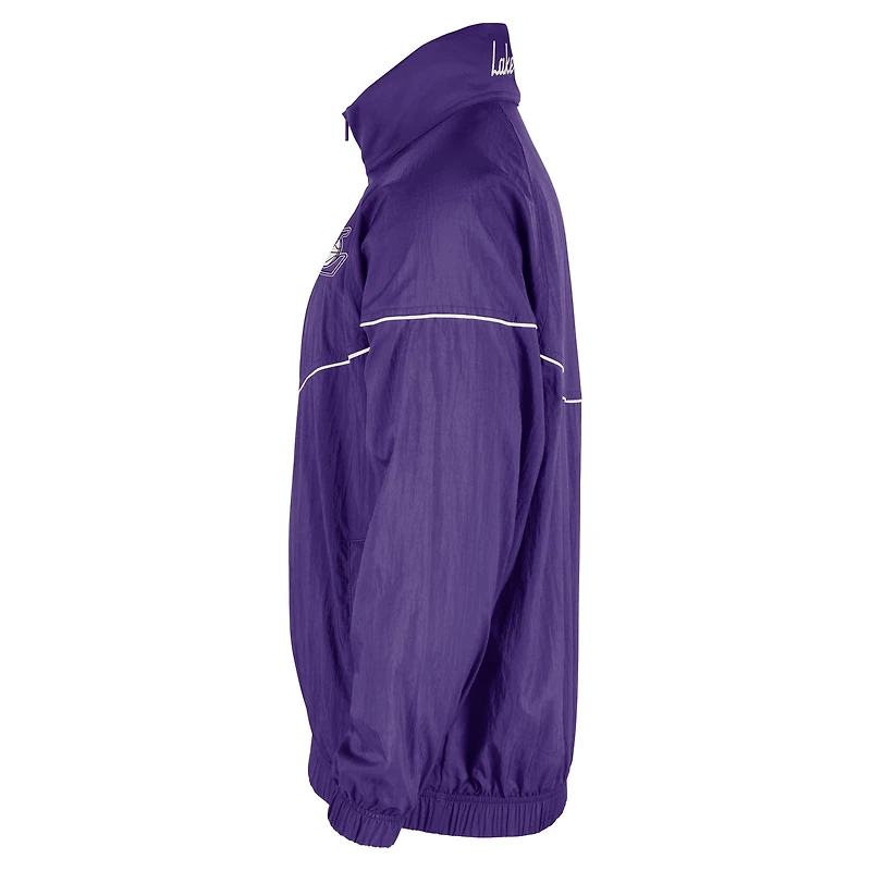 Men's Nike  Purple Los Angeles Lakers Courtside Windrunner Woven Half-Zip Hooded Jacket