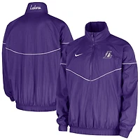 Veste tissée Nike violette Los Angeles Lakers Courtside Windrunner à demi-zip pour homme