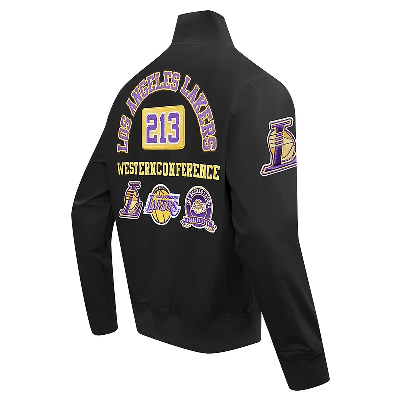 Men's Pro Standard Black Los Angeles Lakers Area Code Twill Full-Zip Jacket