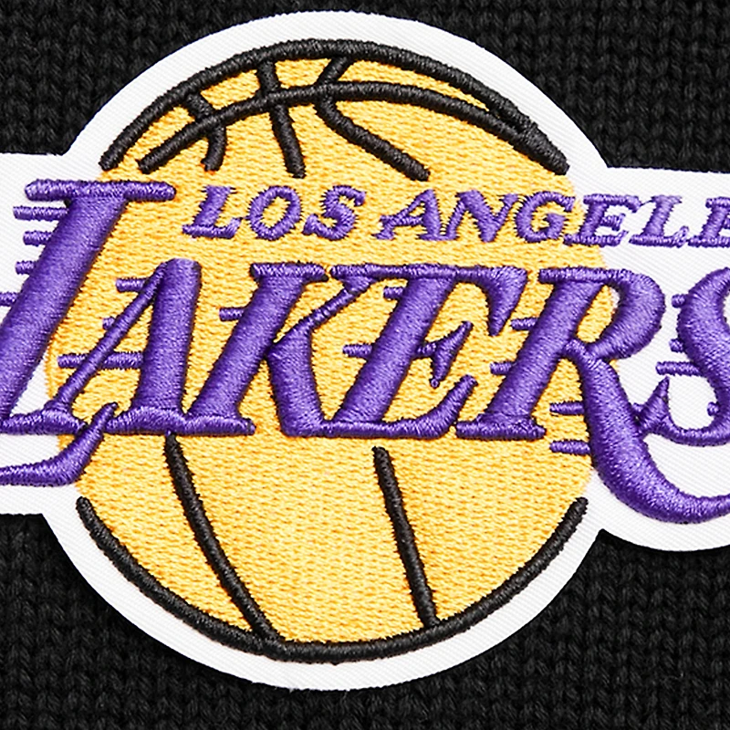 Coffret cadeau pull à col rond et bonnet en tricot revers Pro Standard noir des Los Angeles Lakers pour hommes