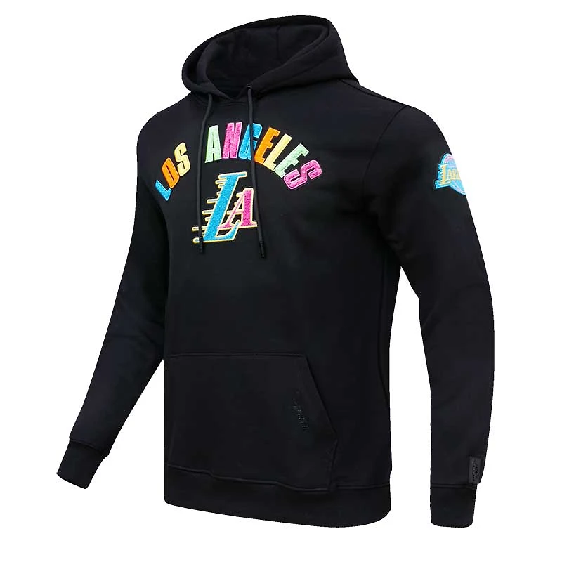 Sweat à capuche Pro Standard Los Angeles Lakers néon noir pour homme