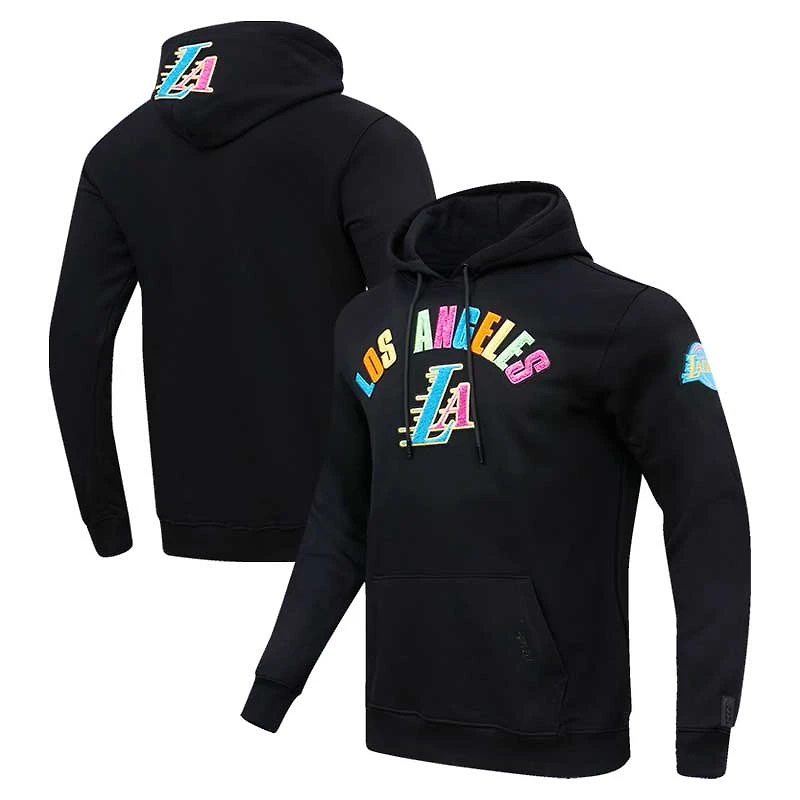 Men's Pro Standard Black Los Angeles Lakers Neon Pullover Hoodie