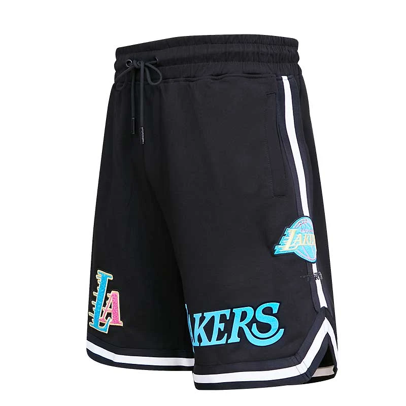 Short néon Los Angeles Lakers Pro Standard noir pour homme