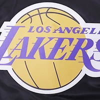 Veste universitaire en satin à bouton-pression complète Pro Standard pour hommes, noire, Los Angeles Lakers Script Tail