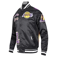 Veste à boutons-pression en satin sublimé Pro Standard pour homme Los Angeles Lakers noire