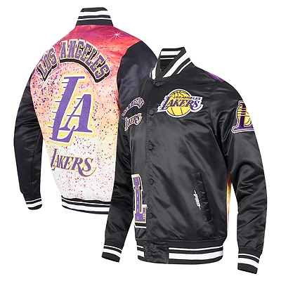 Veste à boutons-pression en satin sublimé Pro Standard pour homme Los Angeles Lakers noire