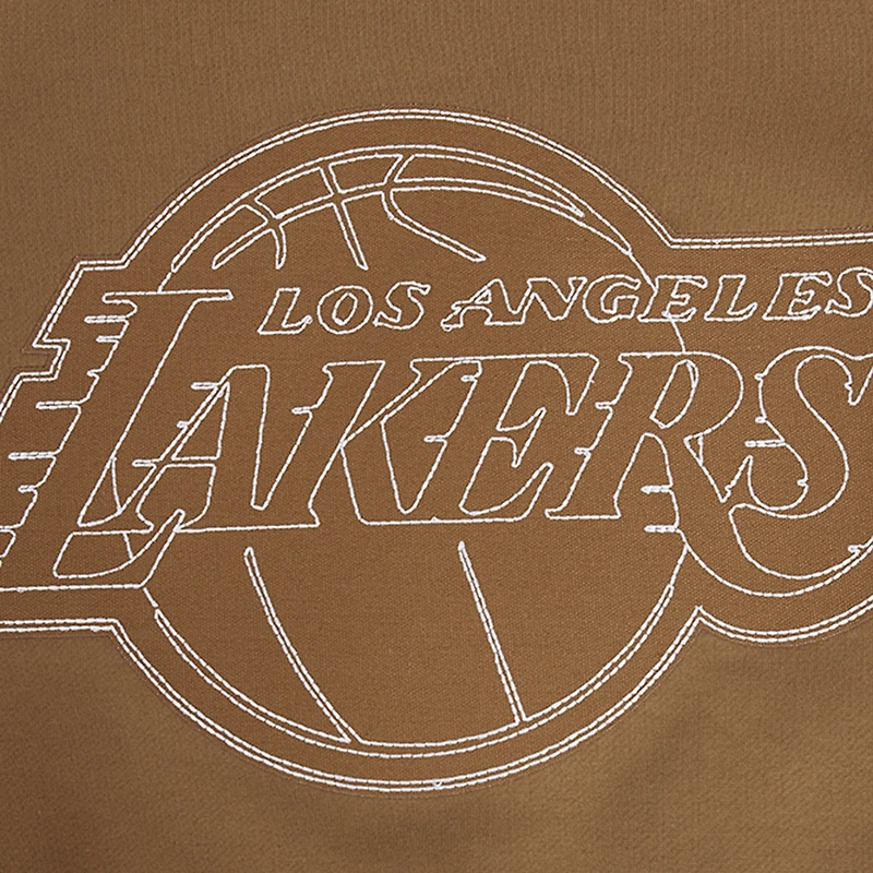 Men's Pro Standard Brown Los Angeles Lakers Paint the City Drop Shoulder Pullover Hoodie