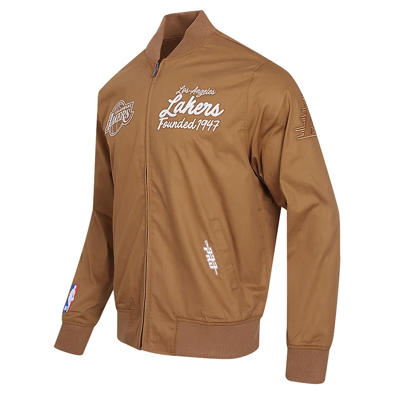 Veste zippée en sergé Paint The City des Los Angeles Lakers Pro Standard marron pour homme