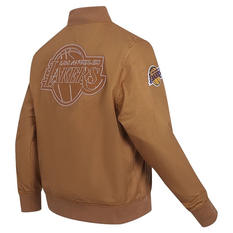 Veste zippée en sergé Paint The City des Los Angeles Lakers Pro Standard marron pour homme