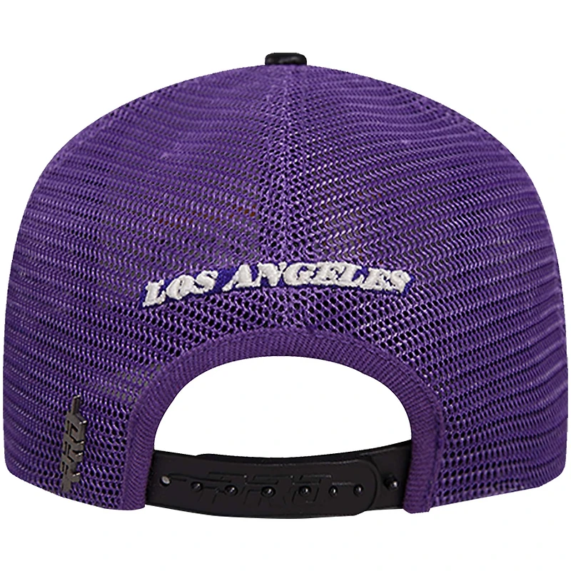 Men's Pro Standard Cream/Purple Los Angeles Lakers Visor Elite Classic Trucker Snapback Hat