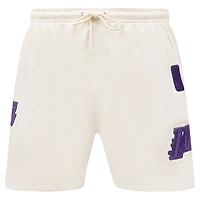 Men's Pro Standard Cream Los Angeles Lakers Triple Tonal Woven Shorts