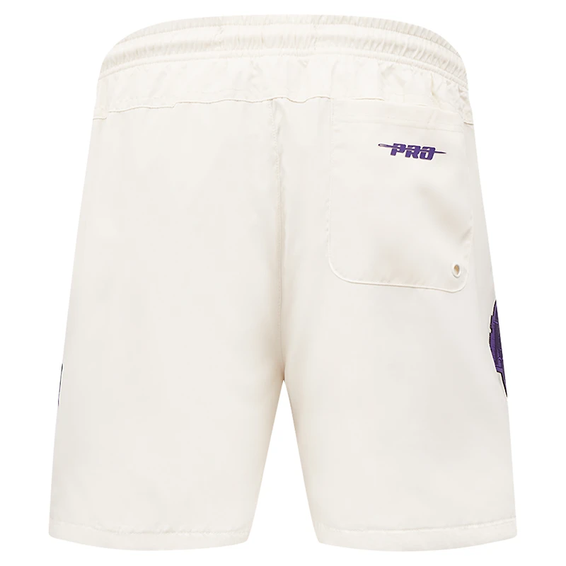 Men's Pro Standard Cream Los Angeles Lakers Triple Tonal Woven Shorts
