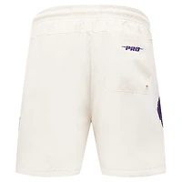 Men's Pro Standard Cream Los Angeles Lakers Triple Tonal Woven Shorts