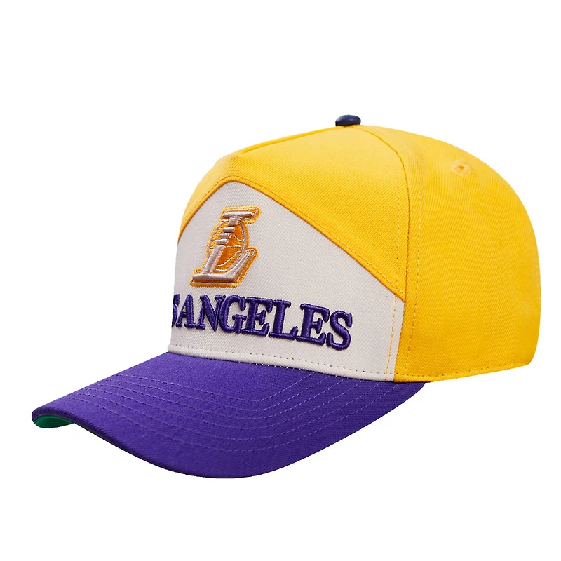 Casquette réglable Pro Standard pour hommes, or/violet, Los Angeles Lakers Pinch Chevron