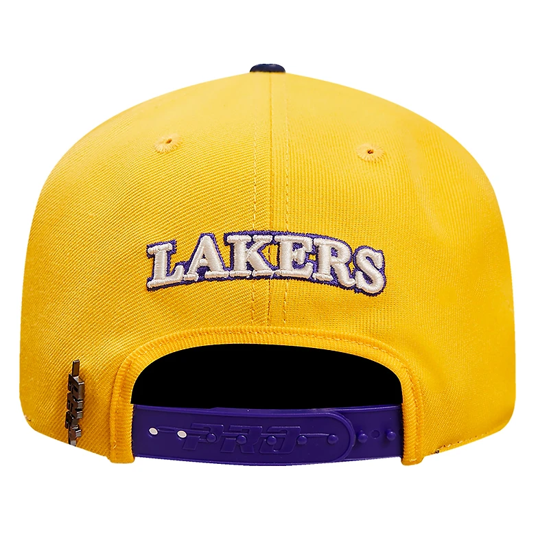Casquette réglable Pro Standard pour hommes, or/violet, Los Angeles Lakers Pinch Chevron