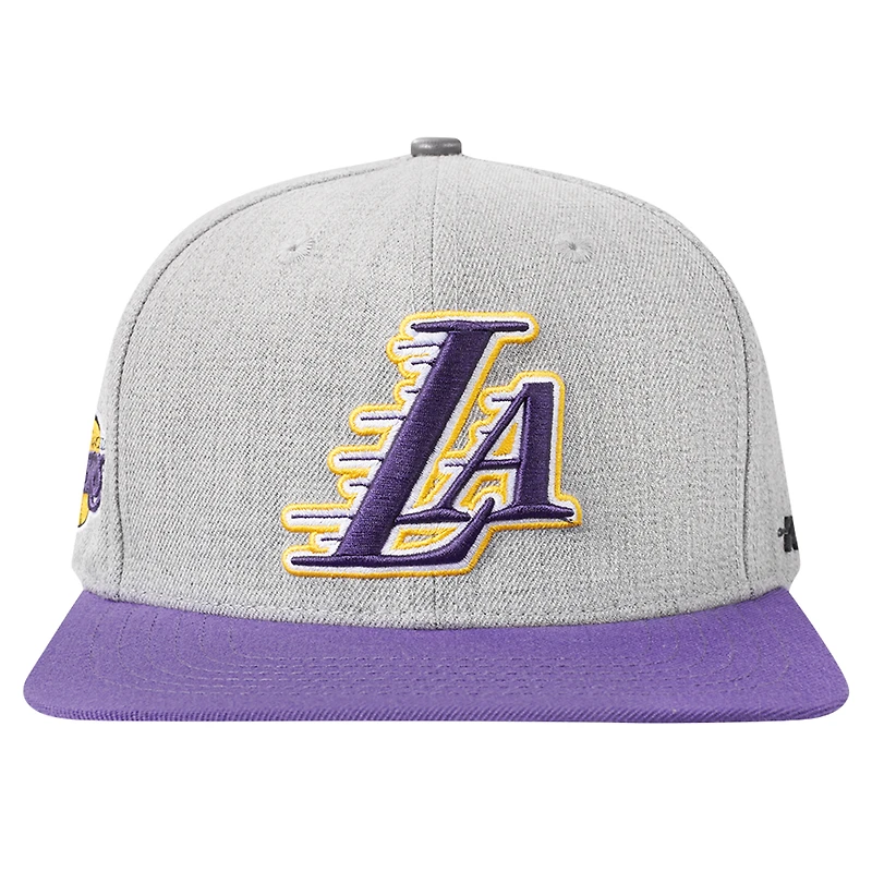 Casquette Snapback bicolore Pro Standard pour hommes, gris/violet, Los Angeles Lakers Classic Logo
