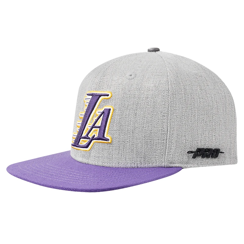 Casquette Snapback bicolore Pro Standard pour hommes, gris/violet, Los Angeles Lakers Classic Logo