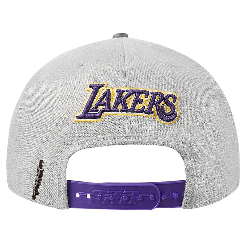 Casquette Snapback bicolore Pro Standard pour hommes, gris/violet, Los Angeles Lakers Classic Logo