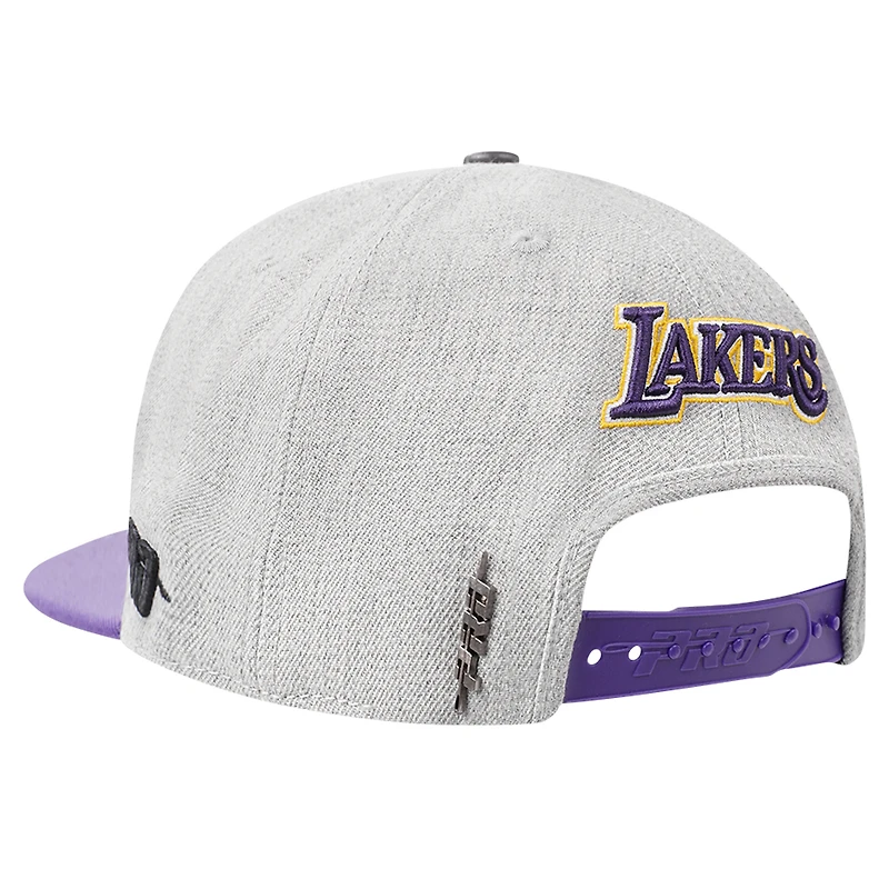 Casquette Snapback bicolore Pro Standard pour hommes, gris/violet, Los Angeles Lakers Classic Logo