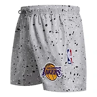 Men's Pro Standard Gray Los Angeles Lakers Splatter Woven Shorts
