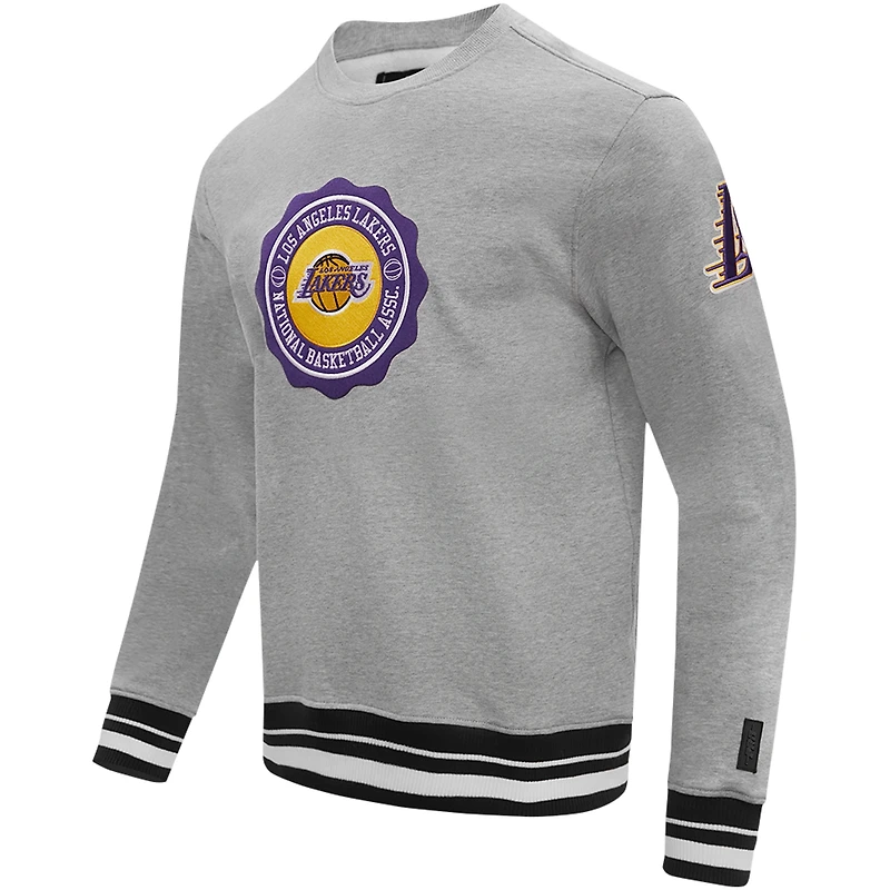 Sweat-shirt Pro Standard pour hommes, gris chiné, écusson des Los Angeles Lakers, emblème