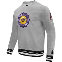 Sweat-shirt Pro Standard pour hommes, gris chiné, écusson des Los Angeles Lakers, emblème