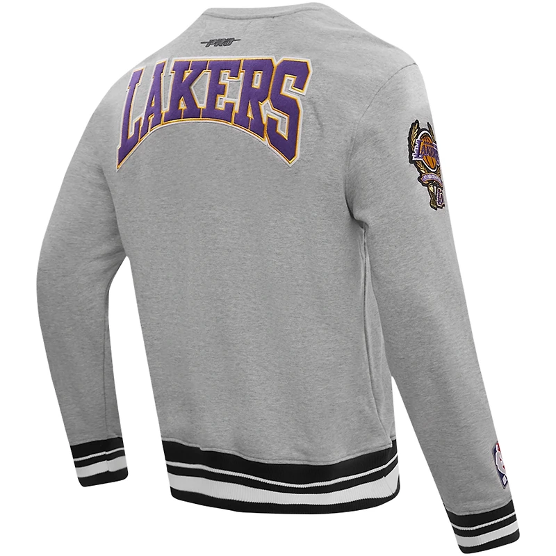 Sweat-shirt Pro Standard pour hommes, gris chiné, écusson des Los Angeles Lakers, emblème