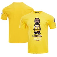 T-shirt pour homme Pro Standard LeBron James Gold Los Angeles Lakers Caricature