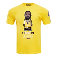 T-shirt pour homme Pro Standard LeBron James Gold Los Angeles Lakers Caricature