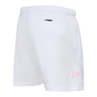 Short néon délavé Pro Standard blanc des Los Angeles Lakers pour hommes