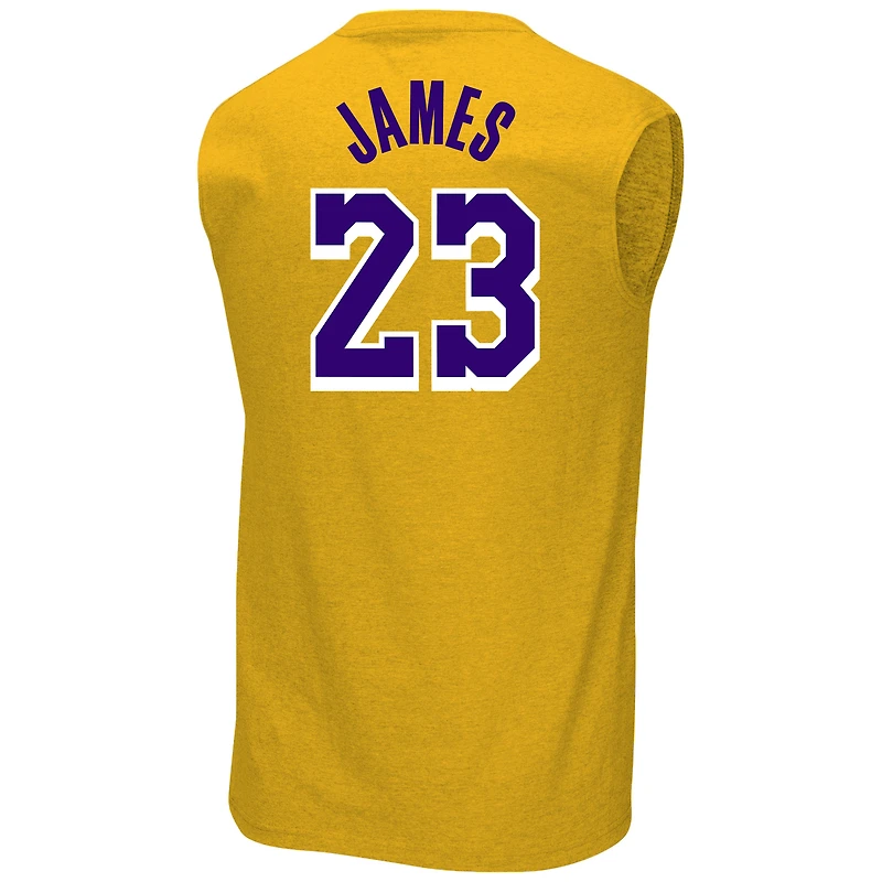Débardeur de musculation pour homme LeBron James Gold Los Angeles Lakers Big & Tall Player