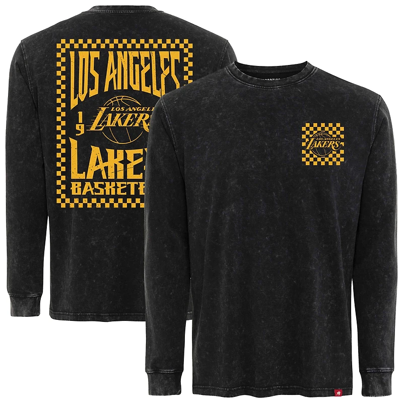 Men's Sportiqe Black Los Angeles Lakers Bono Long Sleeve T-Shirt