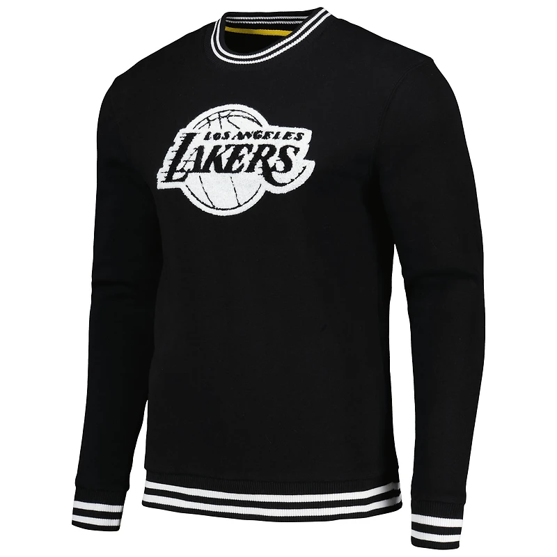 Men's Stadium Essentials Black Los Angeles Lakers Club Level Pullover Sweatshirt