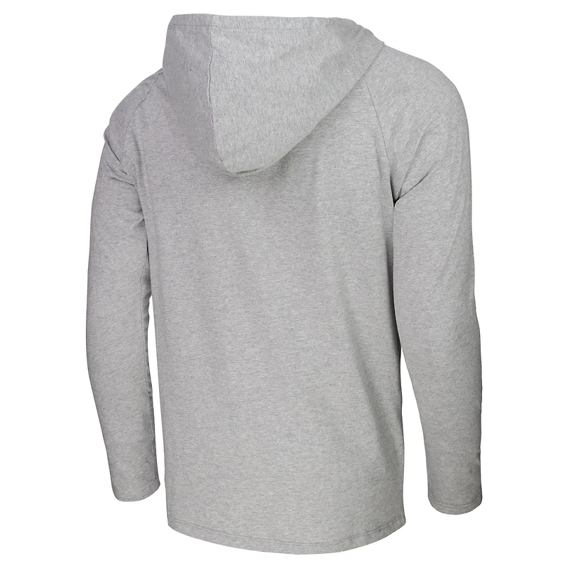 T-shirt à capuche manches longues Stadium Essentials gris chiné Los Angeles Lakers Atrium Raglan pour hommes