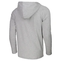 T-shirt à capuche manches longues Stadium Essentials gris chiné Los Angeles Lakers Atrium Raglan pour hommes