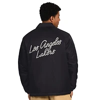 Men's Starter  Black Los Angeles Lakers Full-Snap Coaches Jacket