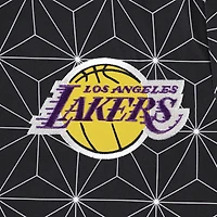Men's Starter Black Los Angeles Lakers In-Field Play Fashion Satin Full-Zip Varsity Jacket