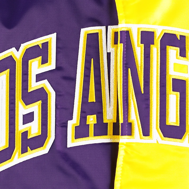 Veste Starter Violet/Or Los Angeles Lakers Fast Break Satin Full-Snap pour homme