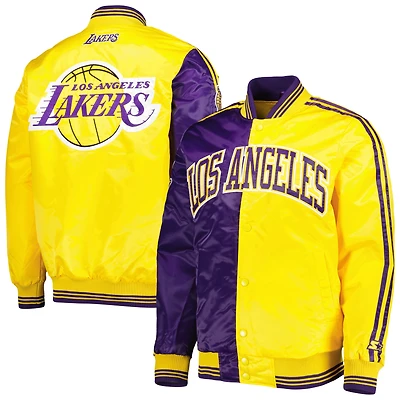 Veste Starter Violet/Or Los Angeles Lakers Fast Break Satin Full-Snap pour homme