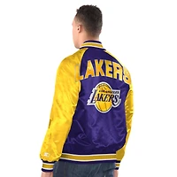 Men's Starter  Purple/Gold Los Angeles Lakers Inductee Raglan Full-Snap Varsity Jacket