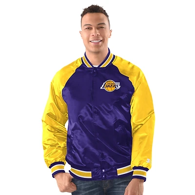 Men's Starter  Purple/Gold Los Angeles Lakers Inductee Raglan Full-Snap Varsity Jacket