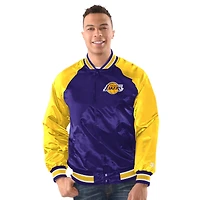 Men's Starter  Purple/Gold Los Angeles Lakers Inductee Raglan Full-Snap Varsity Jacket
