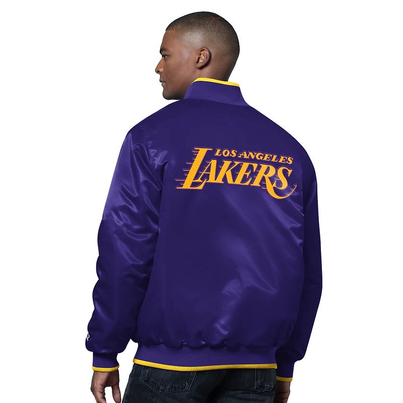 Men's Starter Purple/Gold Los Angeles Lakers The Ambassador Satin Varsity Jacket