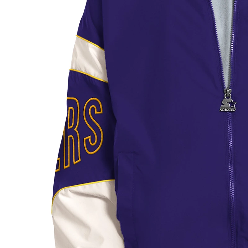 Men's Starter  Purple Los Angeles Lakers The Gust Full-Zip Hooded Jacket