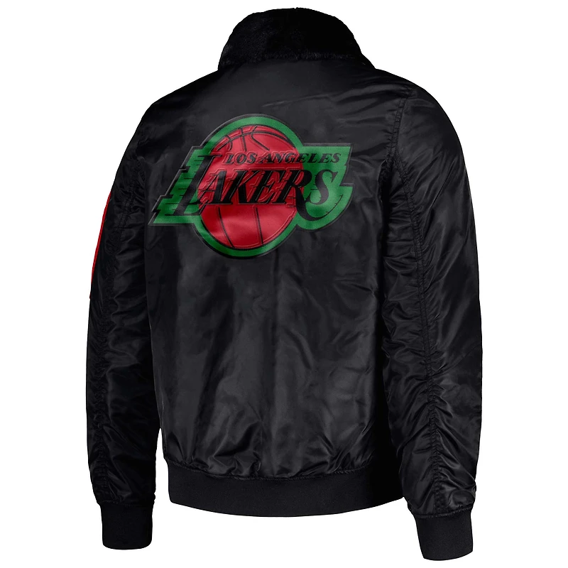 Veste pour homme Starter x Ty Mopkins Black Los Angeles Lakers History Month Satin Full-Zip Jacket